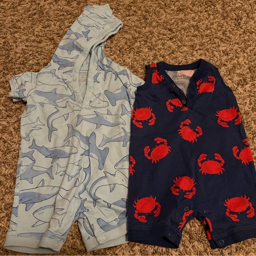 Summer Sea Set of Two Rompers